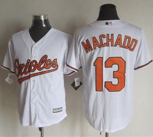 Orioles #13 Manny Machado White New Cool Base Stitched MLB Jersey - Click Image to Close